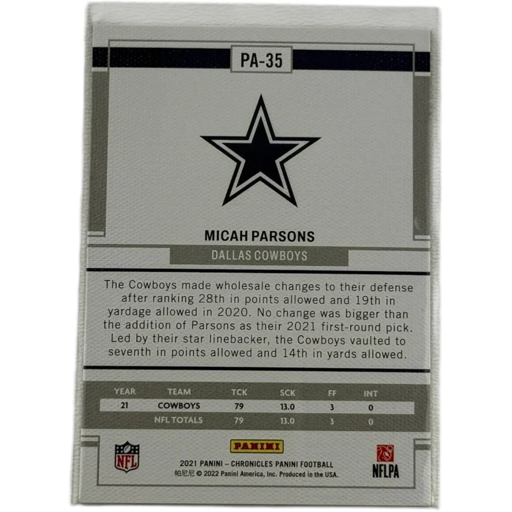 2021 Panini‎ Chronicles Panini Football MICAH PARSON Pink RC COWBOYS #PA-35